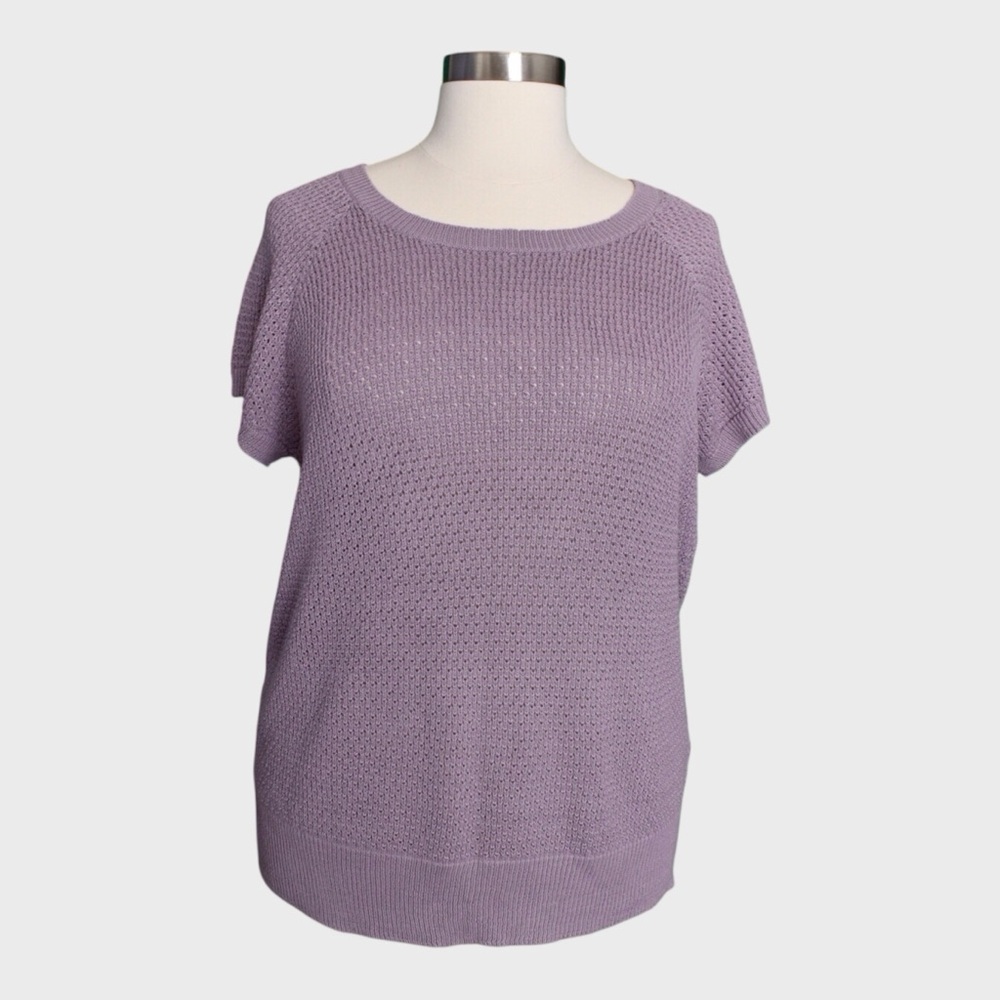 Avenue Short Sleeve Open‎ Knit Pullover Sweater